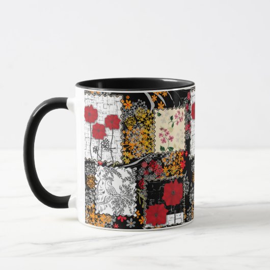 Nahtlose Retro-Vintage Patchwork-Steppdecke Tasse (Links)
