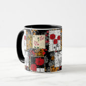 Nahtlose Retro-Vintage Patchwork-Steppdecke Tasse (Vorderseite Links)