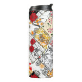 Nahtlose retro-vintage Patchwork-Steppdecken-Patch Thermosbecher (Nach links gedreht)