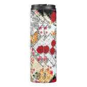 Nahtlose retro-vintage Patchwork-Steppdecken-Patch Thermosbecher (Rückseite)