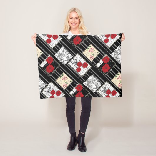 Nahtlose Retro-Vintage Patchwork-Stepppatches Fleecedecke (Beispiel)