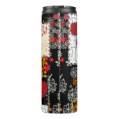 Nahtlose Retro-Vintage Patchwork-Stepppatches Thermosbecher (Rückseite)