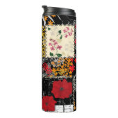 Nahtlose Retro-Vintage Patchwork-Stepppatches Thermosbecher (Nach rechts gedreht)
