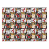 Nahtlose Retro-Vintage Patchwork-Stepppatches Tischdecke (Vorderseite (Horizontal))