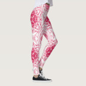 Nahtlose Retroromantik, rosa, weiße Spitzen, dekor Leggings (Rechts)