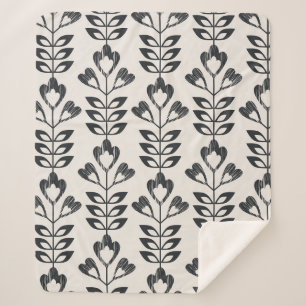 Nahtlose Retrostruktur mit abstrakten Blume und l Sherpadecke