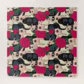 Nahtlose Rockmusik, abstraktes Muster. Puzzle (Horizontal)