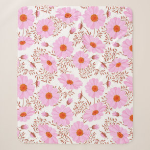 Nahtlose Rosa-Dissy-Blume Vintage Muster auf Weiß Sherpadecke
