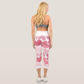 Nahtlose rosa Herzen Muster Leggings – Romantisch (Rückseite)