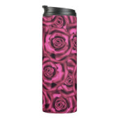 Nahtlose rosa romantische Seidensatin-Rose Blume Thermosbecher (Nach rechts gedreht)