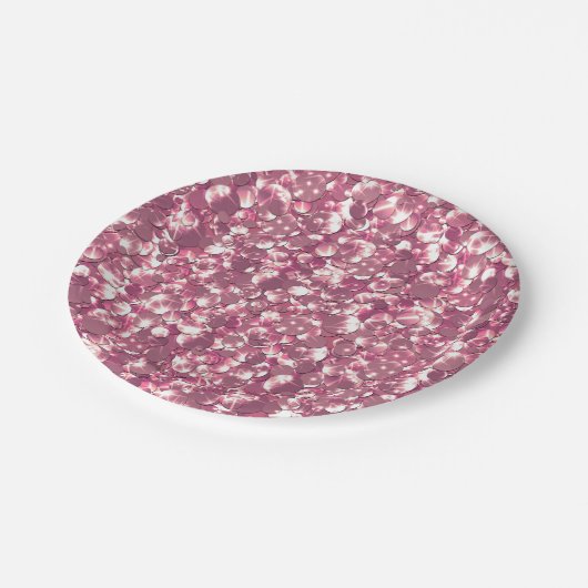 Nahtlose Rosa-Silberglatter-Glitzern Glitzer con Pappteller (Schrägansicht)