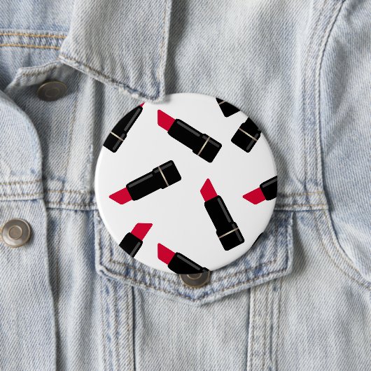 Nahtlose rote Lippenstift-Cartoon Button (Beispiel)