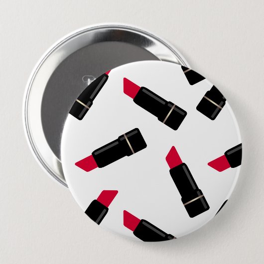 Nahtlose rote Lippenstift-Cartoon Button (Vorne & Hinten)