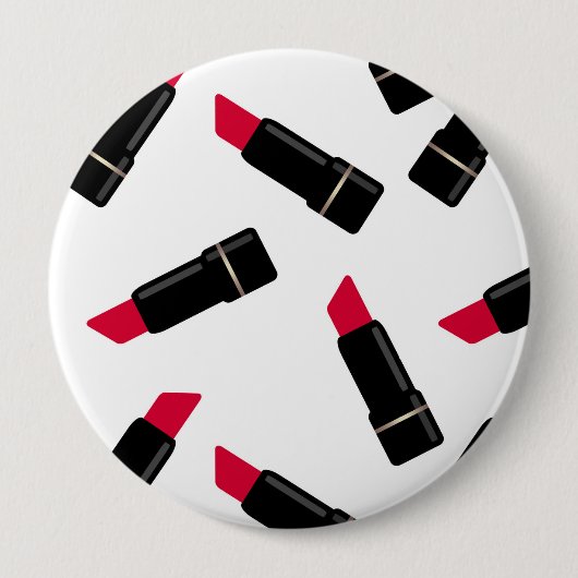 Nahtlose rote Lippenstift-Cartoon Button (Vorderseite)