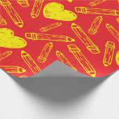 Nahtlose Rote Schule Wrapping Papier Herz Stift Geschenkpapier (Ecke)