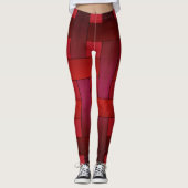 Nahtlose rote Seidengeflechte gestreifte Muster, m Leggings (Vorderseite)