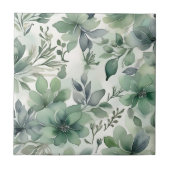 Nahtlose Sage Grüne Blüte Fliese (Vorderseite)