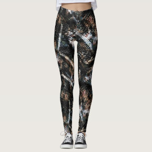 Nahtlose Schlange Reptil Eidechsenleder Leggings