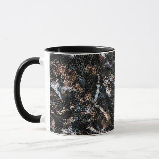 Nahtlose Schlangenechse Reptil Python Haut Leder Tasse (Links)