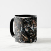 Nahtlose Schlangenechse Reptil Python Haut Leder Tasse (Vorderseite Links)