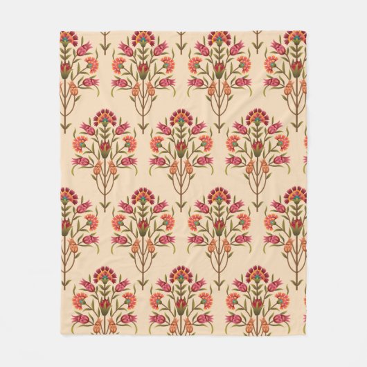 nahtlose Schleimhaut-Blume Muster Design Creme Bac Fleecedecke (Vorderseite)