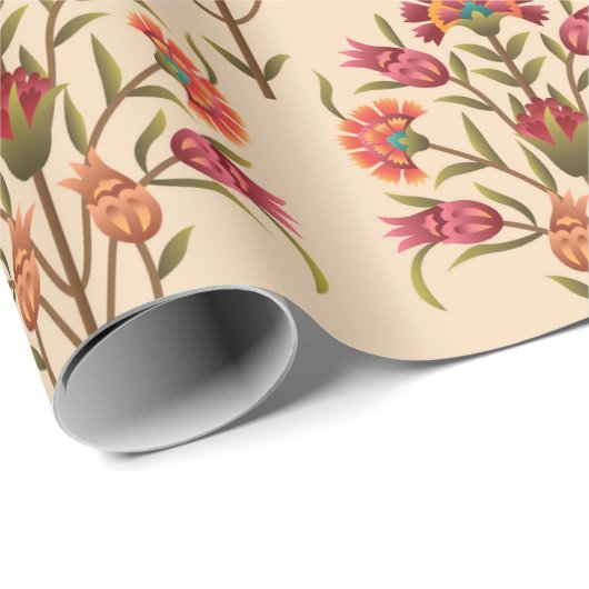 nahtlose Schleimhaut-Blume Muster Design Creme Bac Geschenkpapier (Rolleneckpunkt)