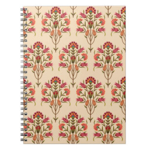 nahtlose Schleimhaut-Blume Muster Design Creme Bac Notizblock