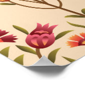 nahtlose Schleimhaut-Blume Muster Design Creme Bac Poster (Ecke)