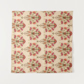 nahtlose Schleimhaut-Blume Muster Design Creme Bac Wandteppich (Vorderseite (Horizontal))