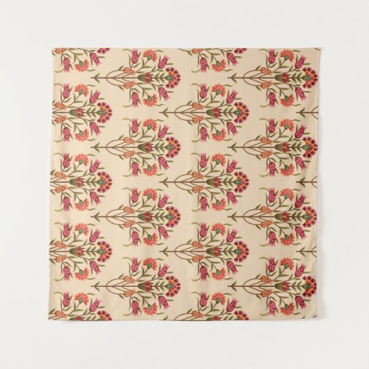 nahtlose Schleimhaut-Blume Muster Design Creme Bac Wandteppich (Vorderseite (Horizontal))