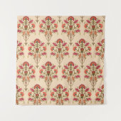 nahtlose Schleimhaut-Blume Muster Design Creme Bac Wandteppich (Vorderseite)