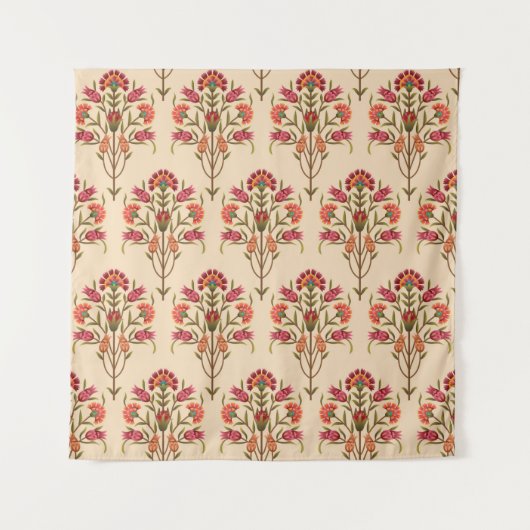 nahtlose Schleimhaut-Blume Muster Design Creme Bac Wandteppich (Vorderseite)