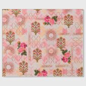 Nahtlose Schleimhaut mit blumenblumengeschmack auf Geschenkpapier (Flach)