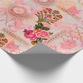 Nahtlose Schleimhaut mit blumenblumengeschmack auf Geschenkpapier (Ecke)