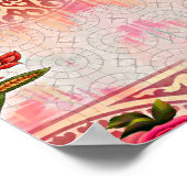 Nahtlose Schleimhaut mit blumenblumengeschmack auf Poster (Ecke)