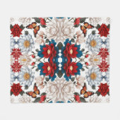 nahtlose Schmetterling- und Blume-Muster Nature In Fleecedecke (Vorderseite (Horizontal))