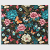 Nahtlose Schmetterling und Blütenblume Geschenkpapier (Flach)