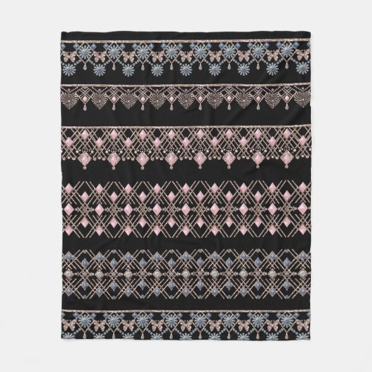 Nahtlose Schmuckperlen Kristalle Glitzer glänzen s Fleecedecke (Vorderseite)