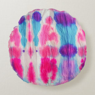 Nahtlose schmutzige Kunst. Helle farbenfrohe Farbe Rundes Kissen