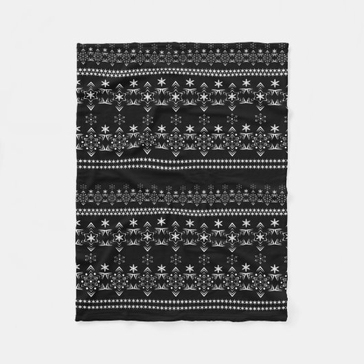 Nahtlose Schneeflocken-Dekoration Fleecedecke (Vorderseite)