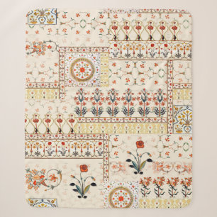 Nahtlose schöne Mogul-Blumen mit ethnischen Paisle Sherpadecke