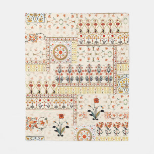 Nahtlose schöne Mughal-Blüte mit ethnischer Paisle Fleecedecke