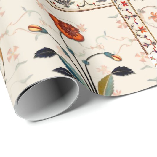 Nahtlose schöne Mughal-Blüte mit ethnischer Paisle Geschenkpapier (Rolleneckpunkt)