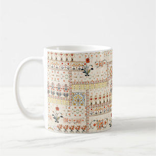 Nahtlose schöne Mughal-Blüte mit ethnischer Paisle Kaffeetasse