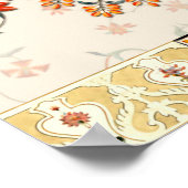 Nahtlose schöne Mughal-Blüte mit ethnischer Paisle Poster (Ecke)