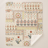 Nahtlose schöne Mughal-Blüte mit ethnischer Paisle Sherpadecke (Vorderseite)