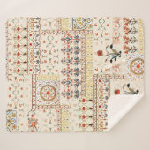 Nahtlose schöne Mughal-Blüte mit ethnischer Paisle Sherpadecke (Vorderseite (Horizontal))