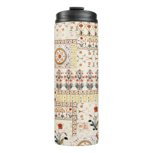 Nahtlose schöne Mughal-Blüte mit ethnischer Paisle Thermosbecher