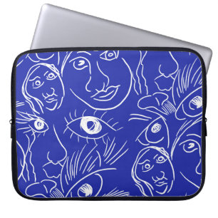 Nahtlose Schönheit Gesicht eine Linie zeichnend au Laptopschutzhülle