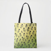 Nahtlose Schwarz-Flora-Motive Tasche (Vorderseite)